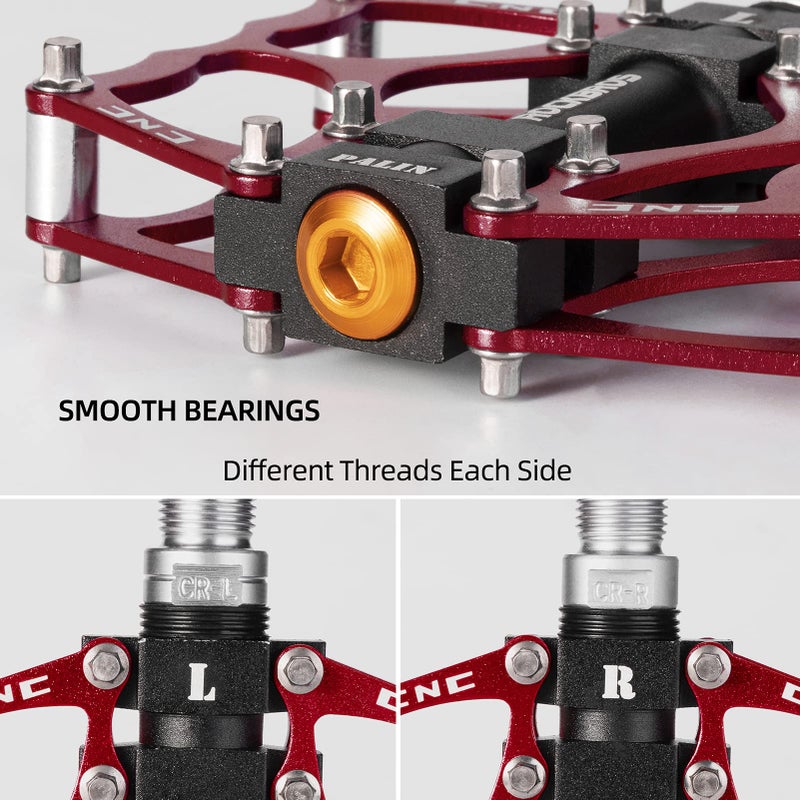 روكبروز دواسات دراجات جبلية من روك بروس، دواسات مانعة للانزلاق، دواسات متينة وخفيفة الوزن مصنوعة من سبائك الألومنيوم للدراجات الجبلية ودراجات التنقل والدراجات الترفيهية، مقاس 9/16 بوصة. - Image 5